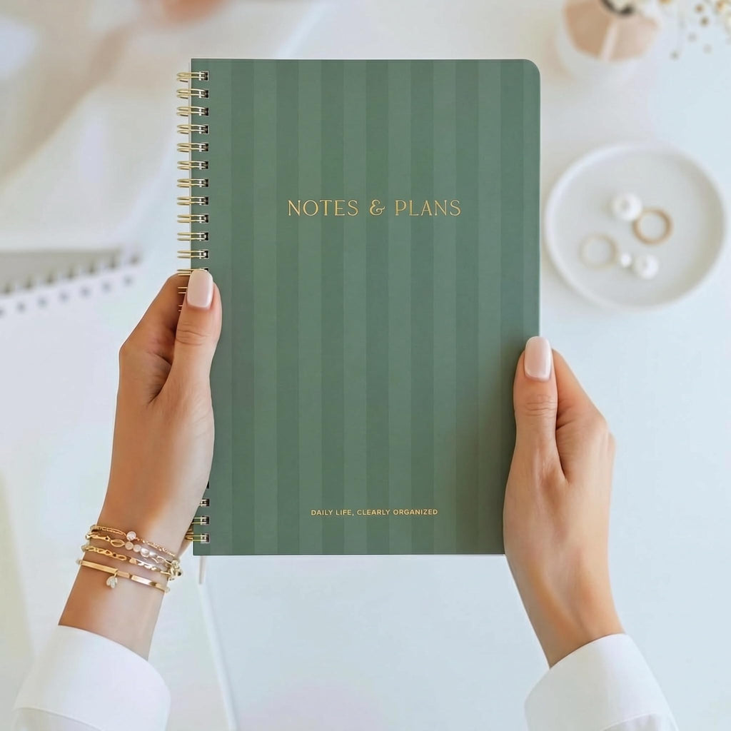 Beautiful Daily Planner And Notebook With Hourly Schedule