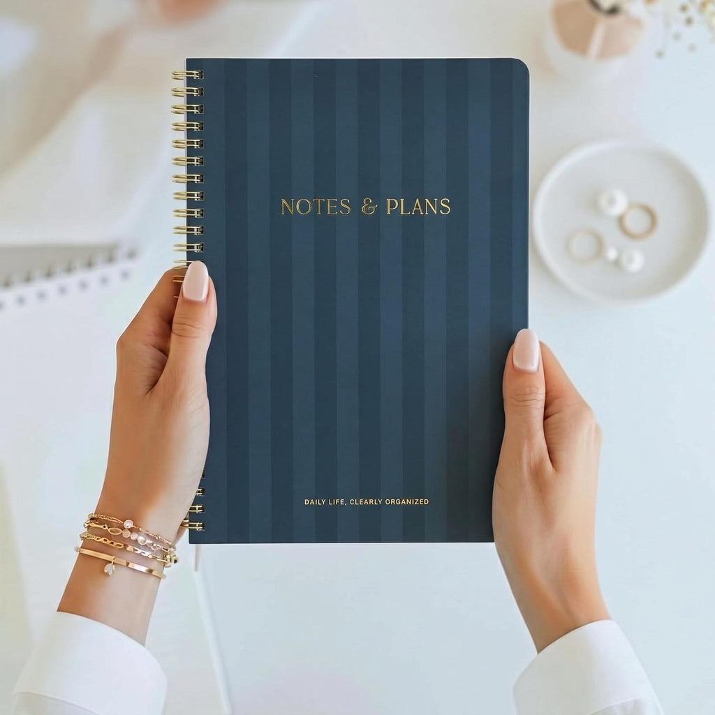 Beautiful Daily Planner And Notebook With Hourly Schedule