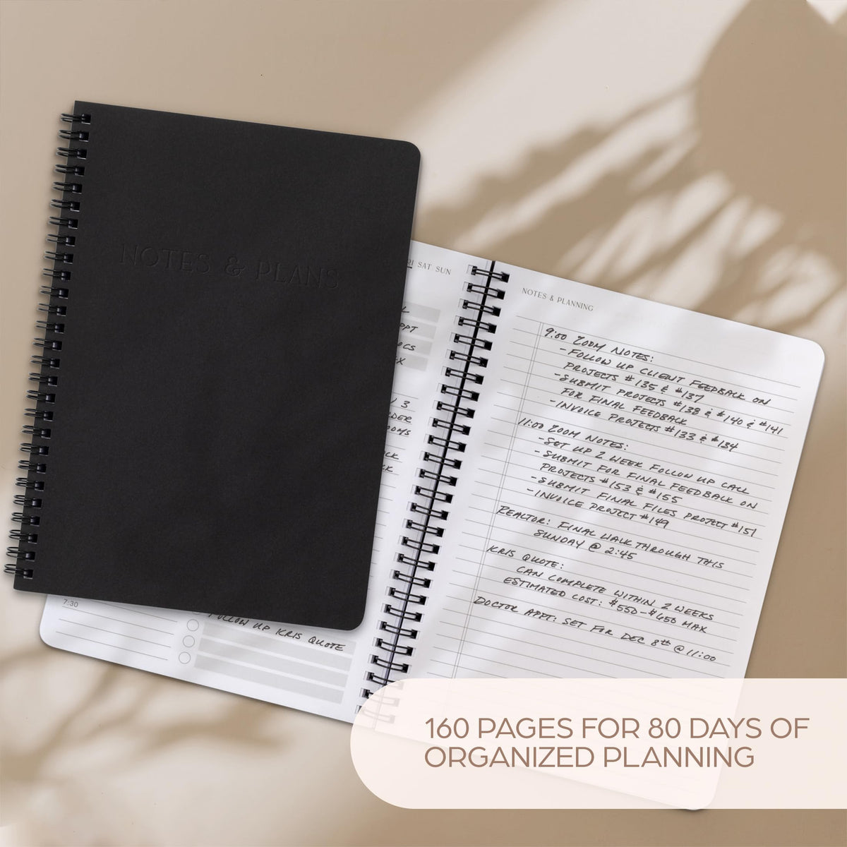 Beautiful Daily Planner And Notebook With Hourly Schedule