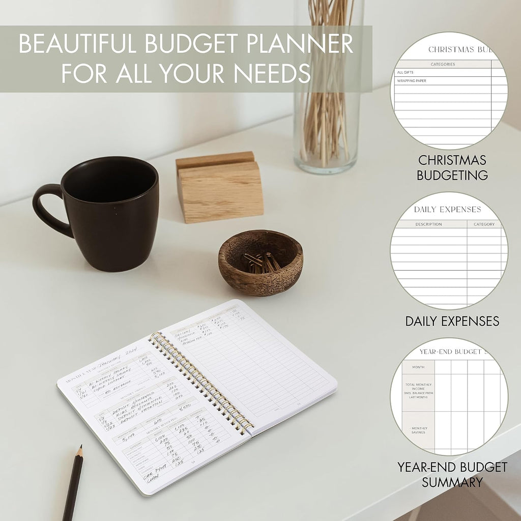 ZICOTO Easy to Use Monthly Budget Planner - 12 Month Financial Organizer with Expense Tracker Notebook - Monthly Money Budgeting Book To Manage Finances Effectively - 5.5"x8"
