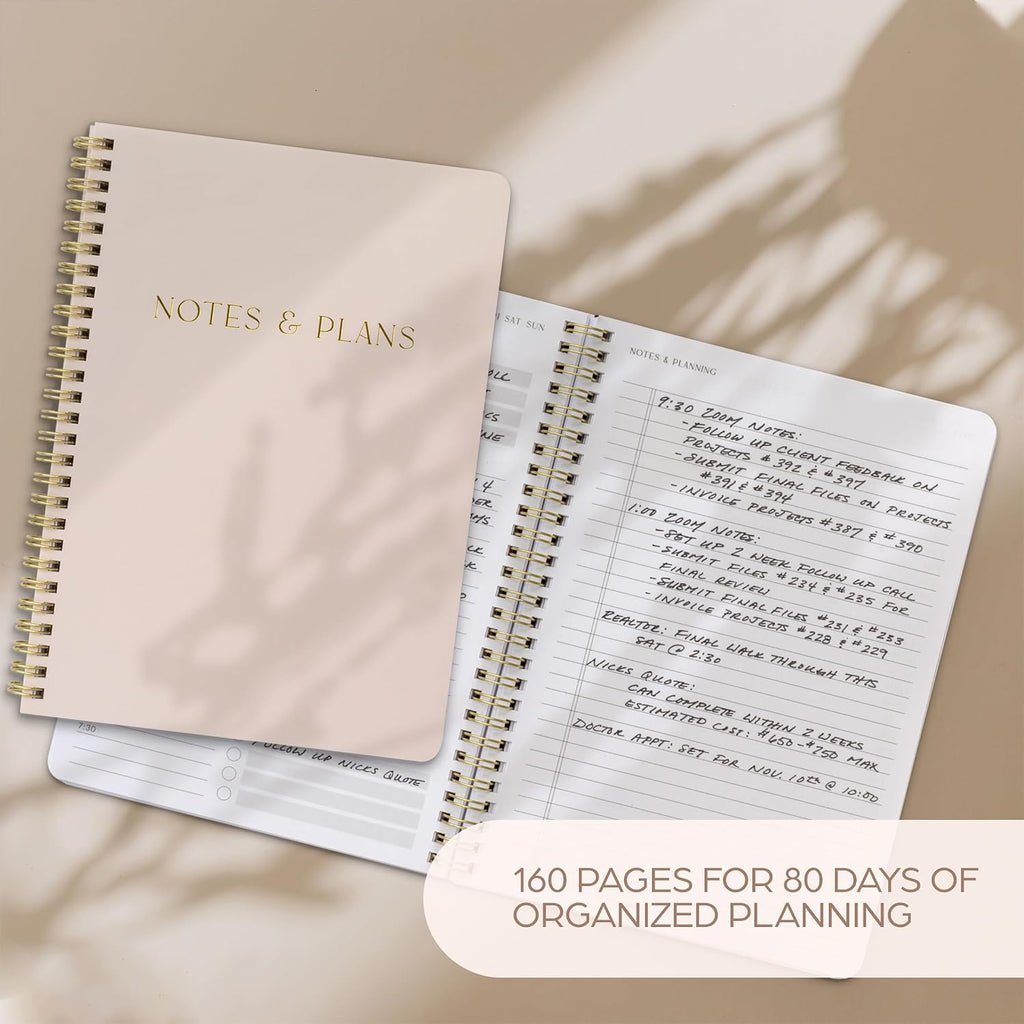 Beautiful Daily Planner And Notebook With Hourly Schedule