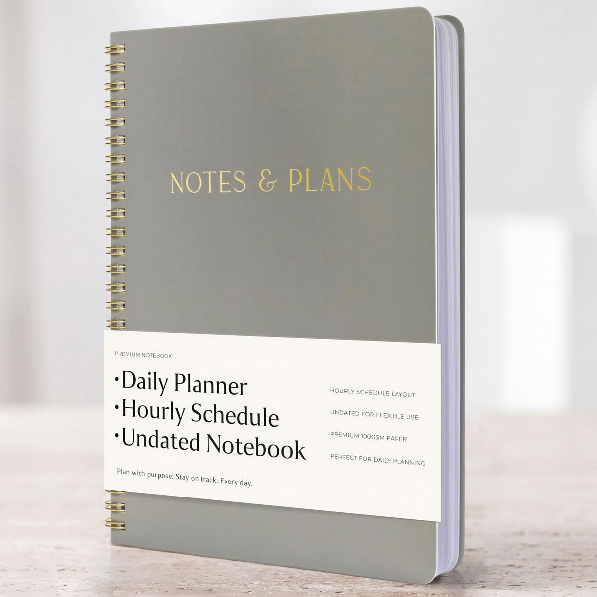 Beautiful Daily Planner And Notebook With Hourly Schedule