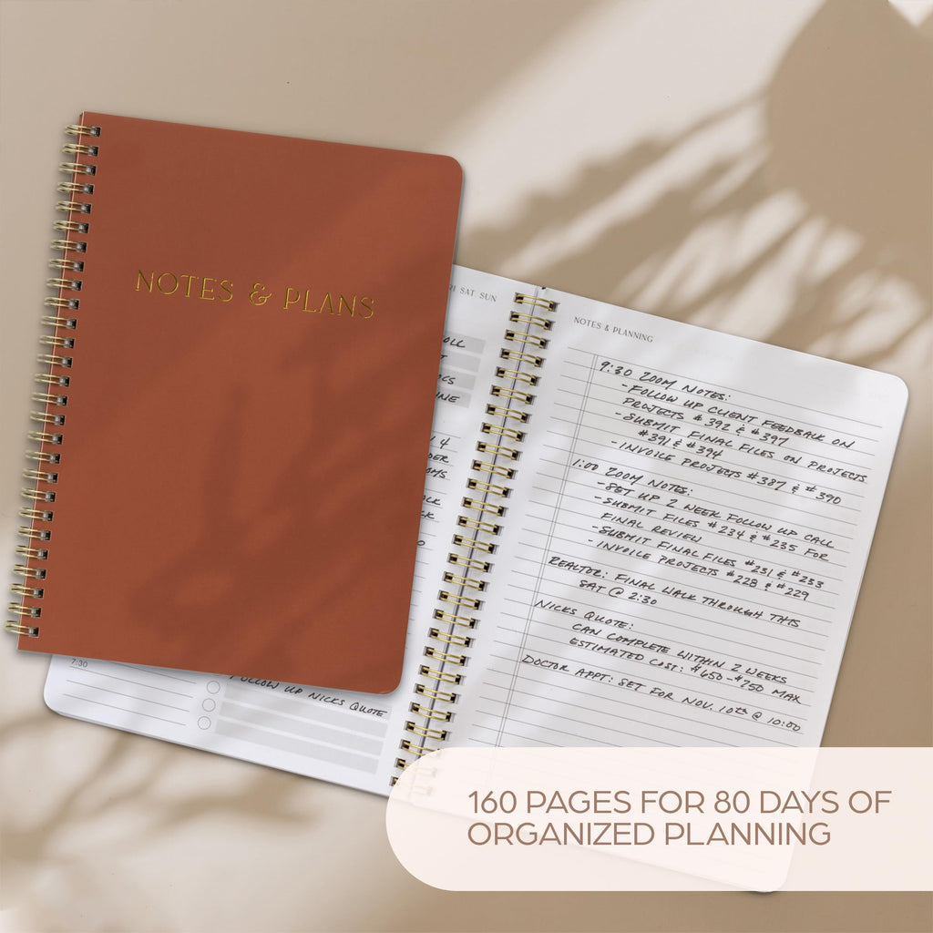 Beautiful Daily Planner And Notebook With Hourly Schedule