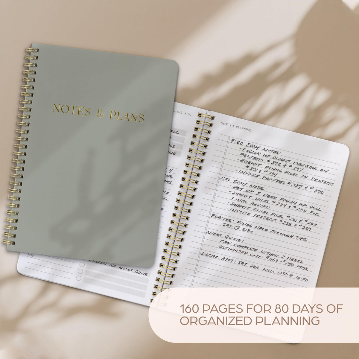 Beautiful Daily Planner And Notebook With Hourly Schedule