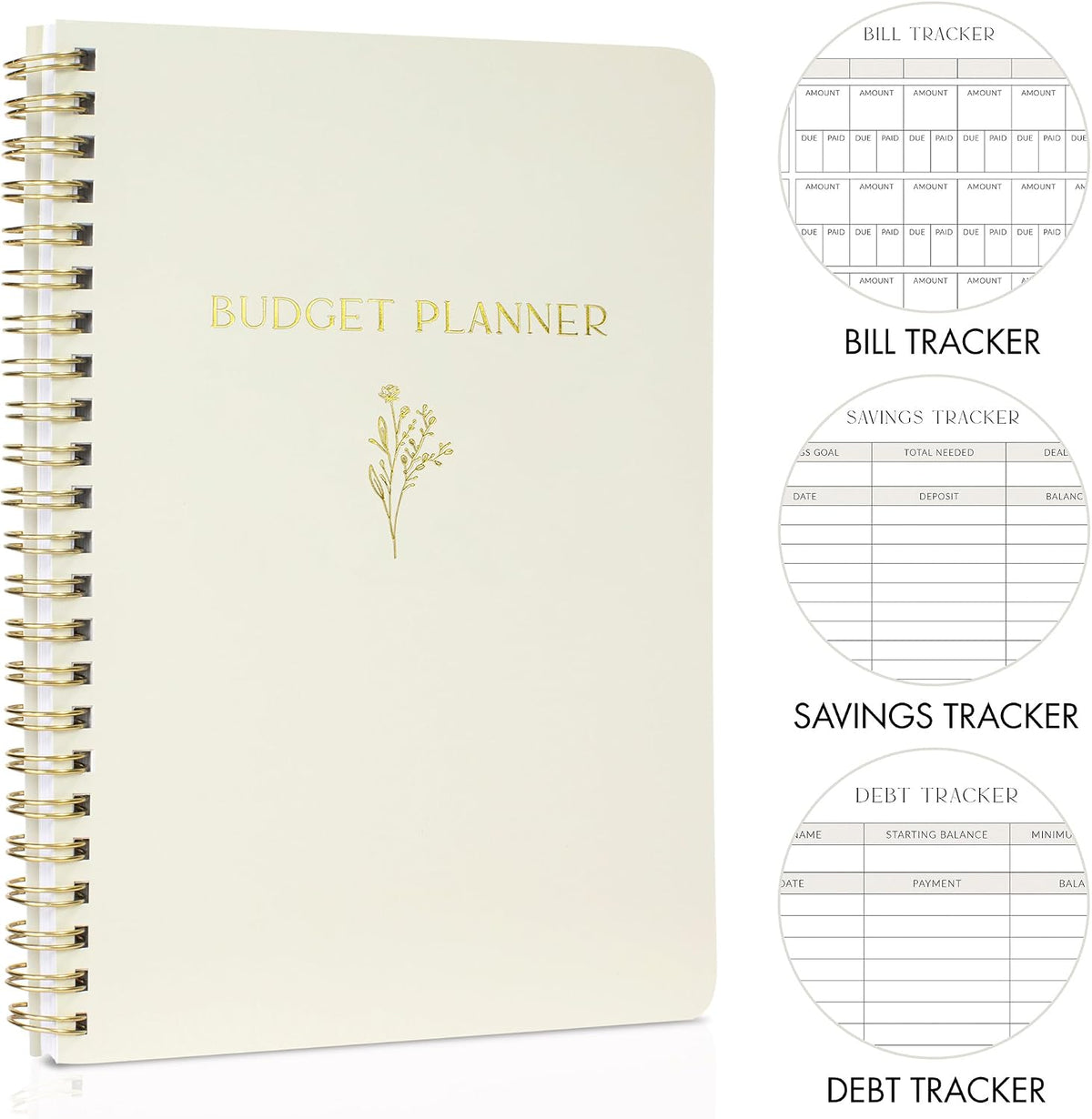 Easy to Use Monthly Budget Planner - 12 Month Financial Organizer with Expense Tracker Notebook