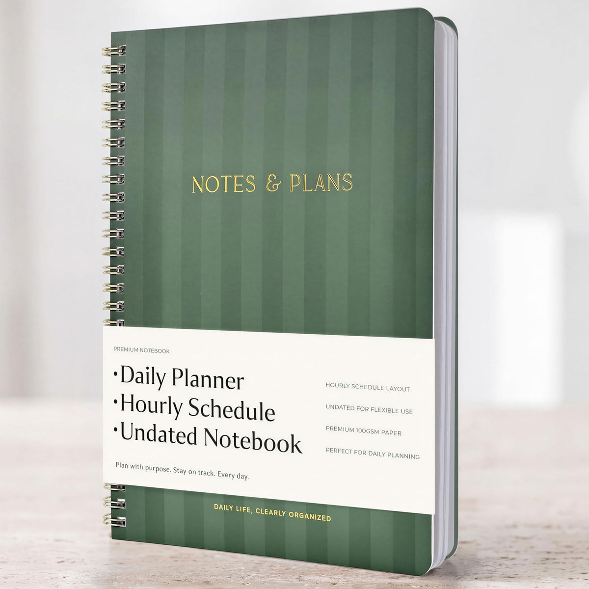 Beautiful Daily Planner And Notebook With Hourly Schedule