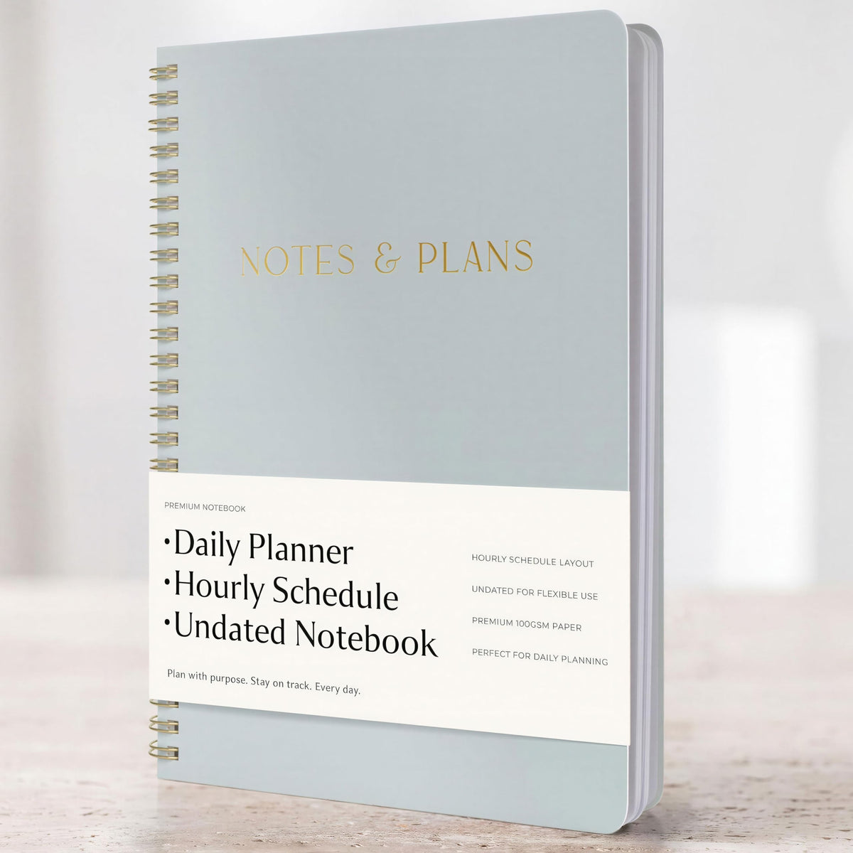 Beautiful Daily Planner And Notebook With Hourly Schedule