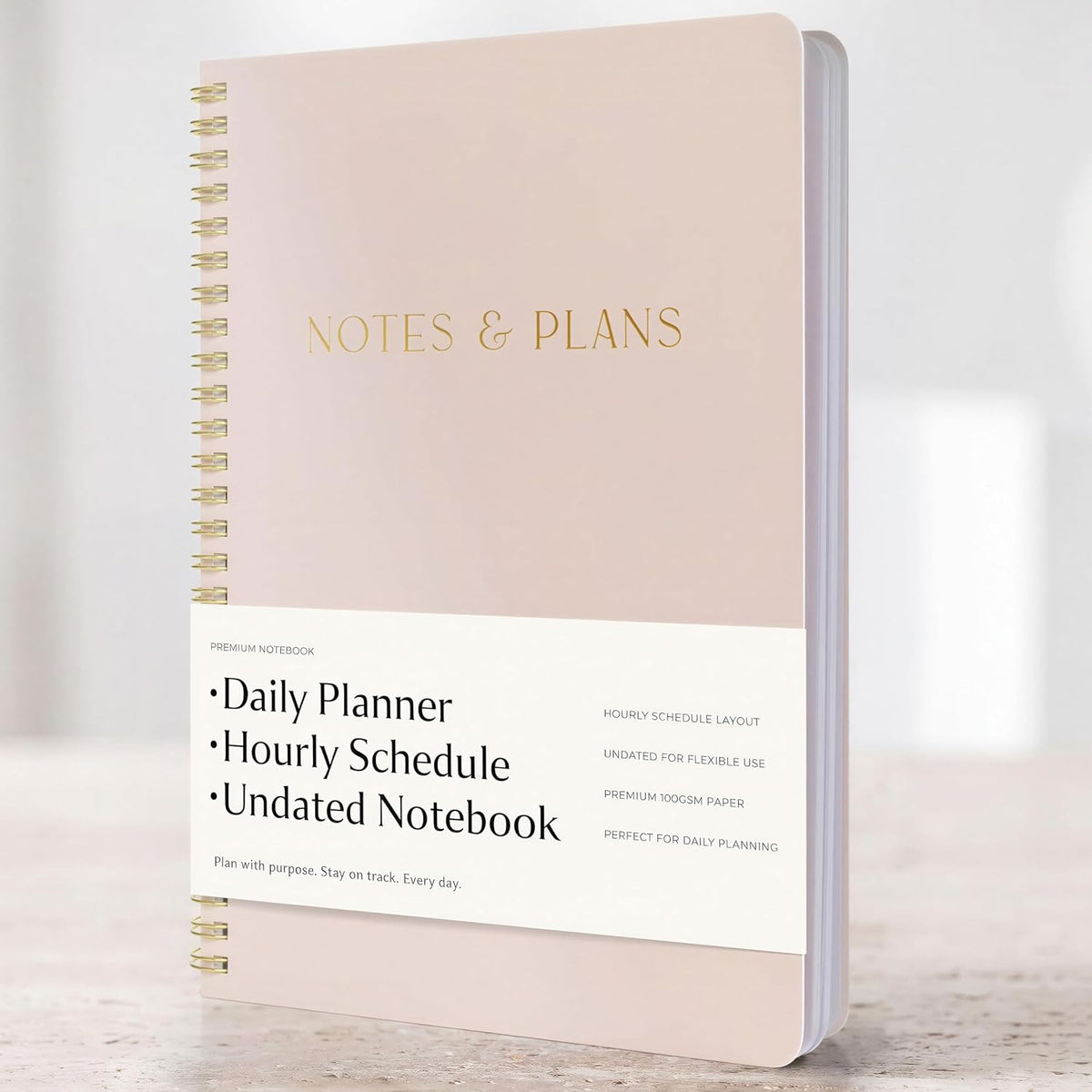 Beautiful Daily Planner And Notebook With Hourly Schedule