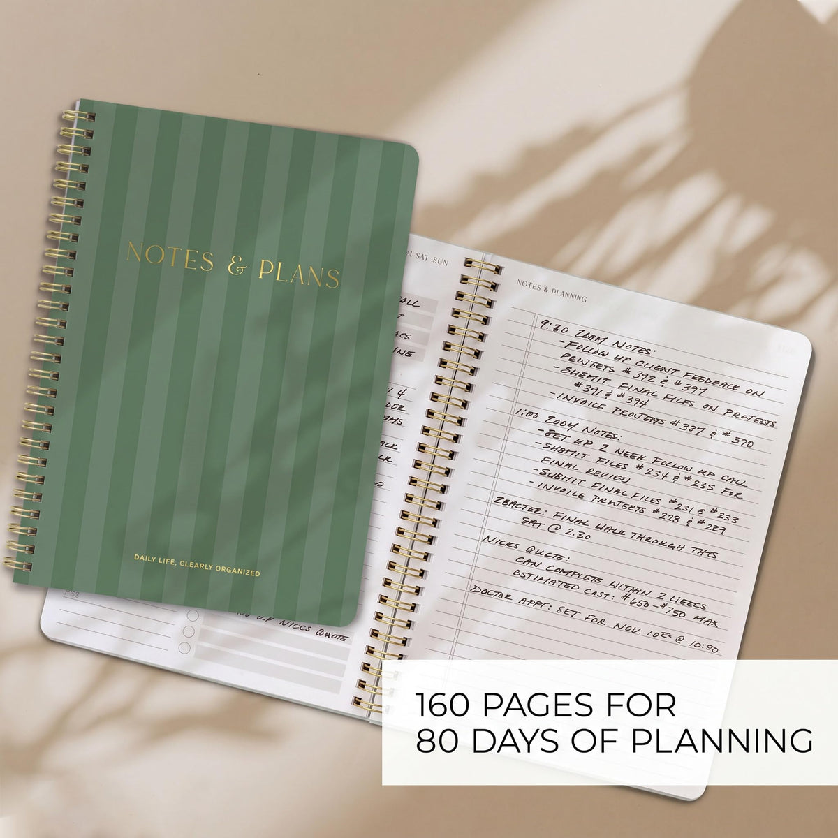 Beautiful Daily Planner And Notebook With Hourly Schedule