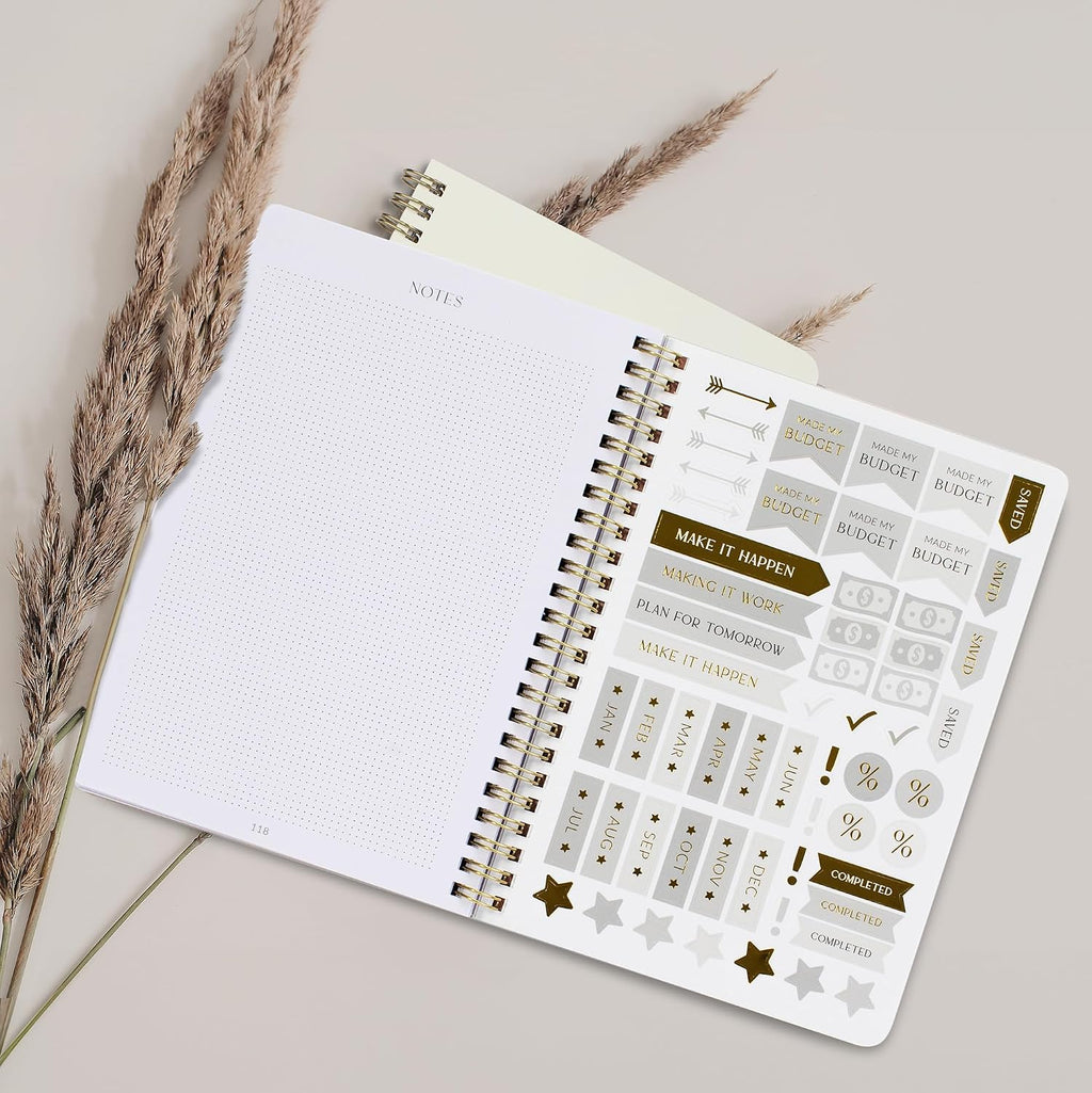 Easy to Use Monthly Budget Planner - 12 Month Financial Organizer with Expense Tracker Notebook