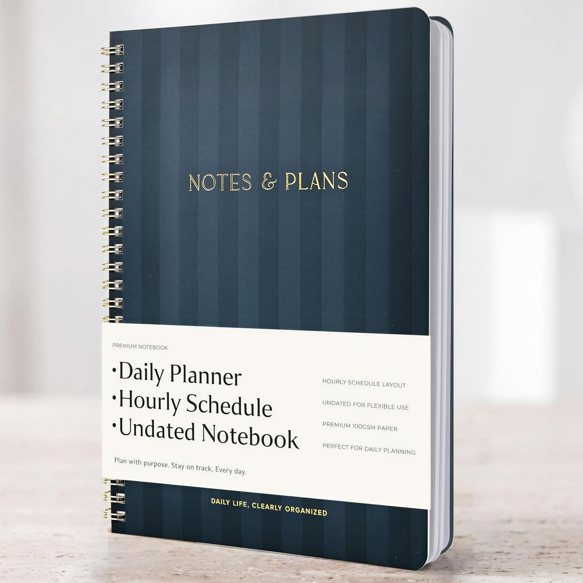Beautiful Daily Planner And Notebook With Hourly Schedule