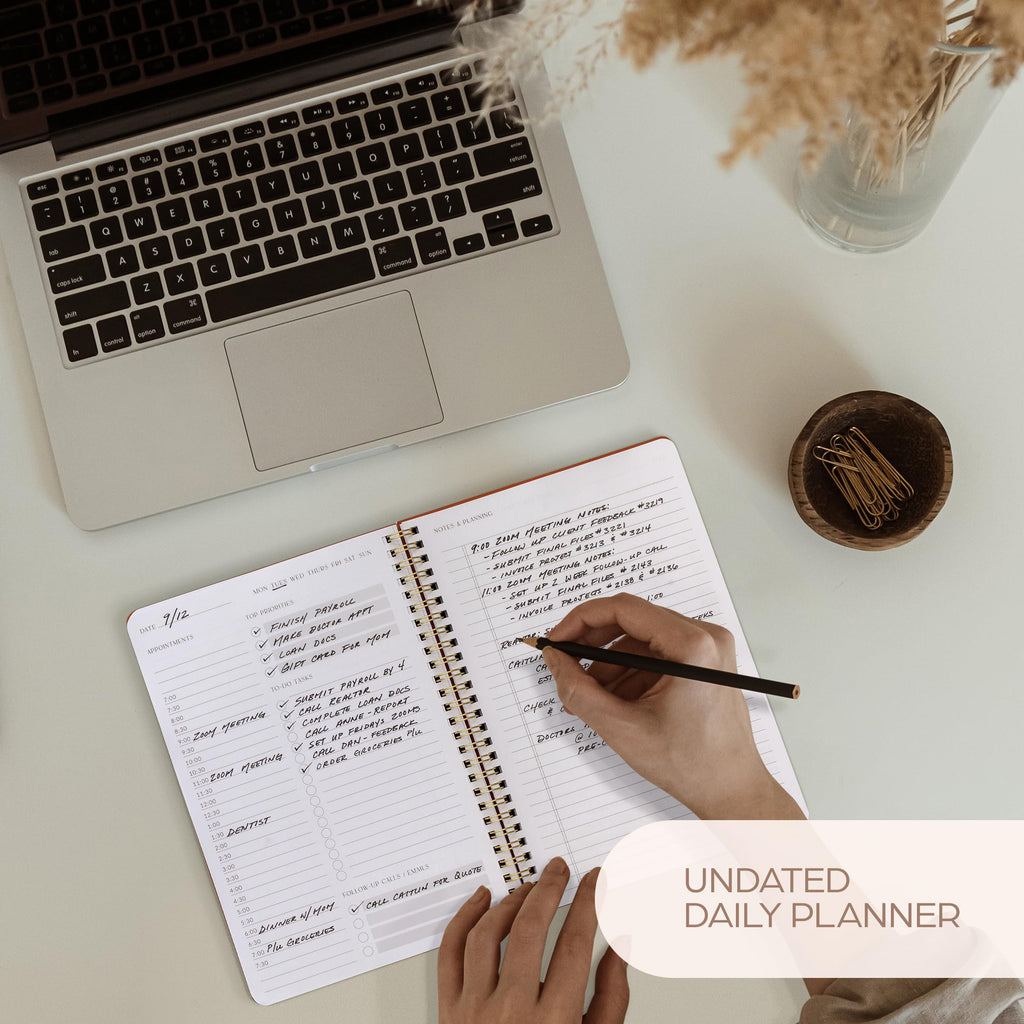 Beautiful Daily Planner And Notebook With Hourly Schedule