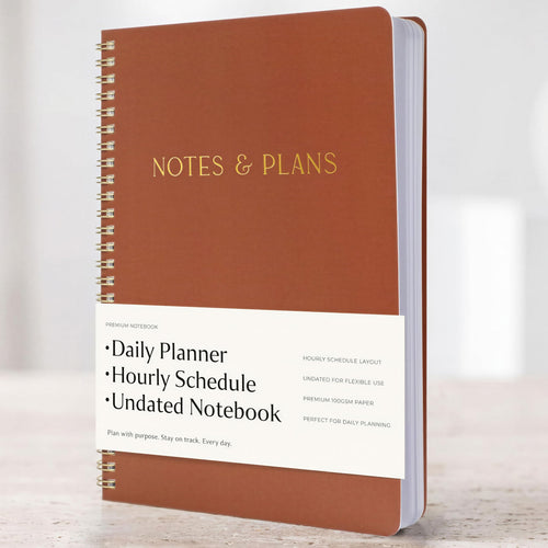 Beautiful Daily Planner And Notebook With Hourly Schedule