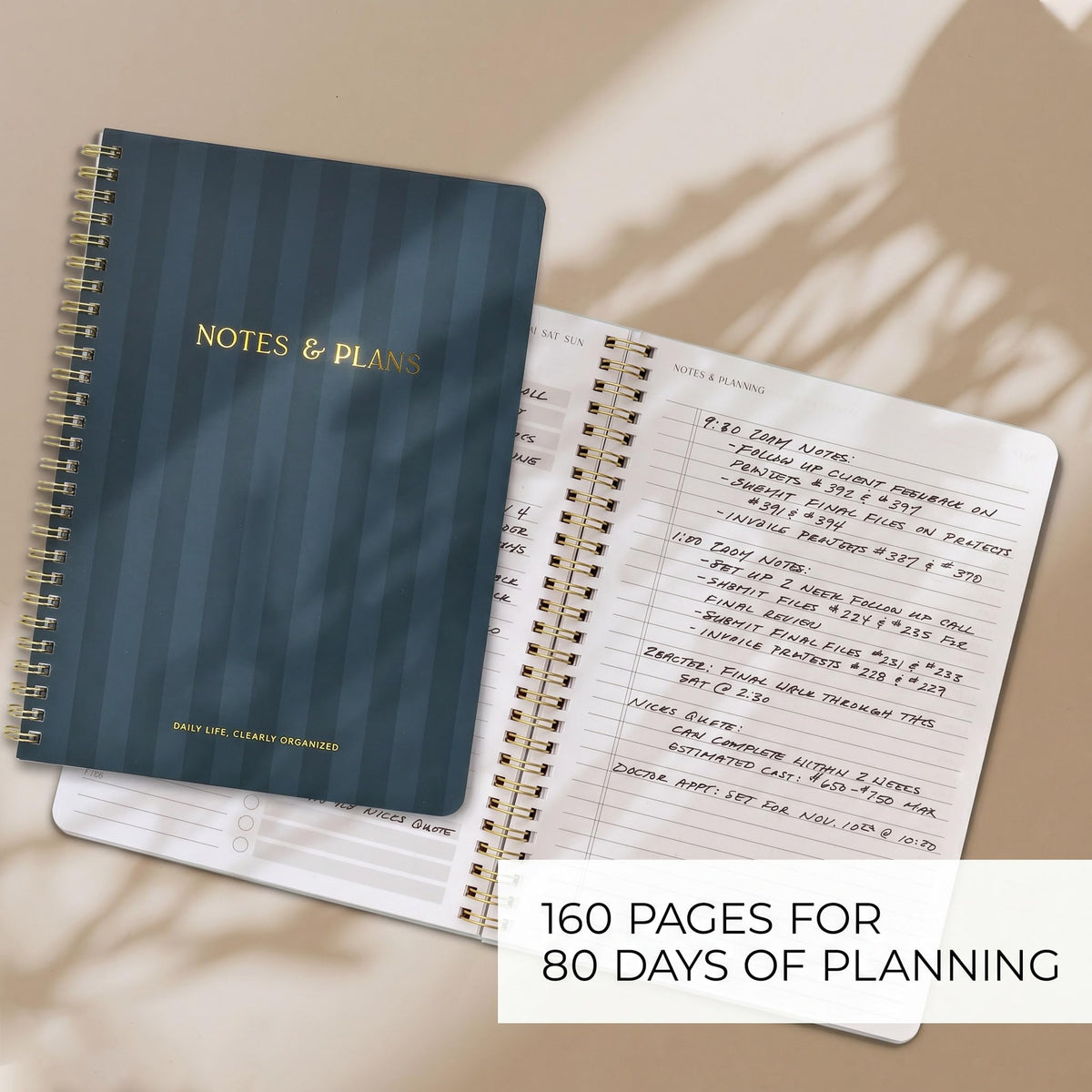 Beautiful Daily Planner And Notebook With Hourly Schedule