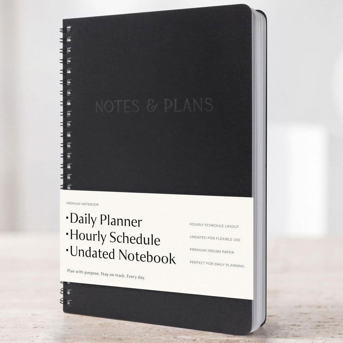 Beautiful Daily Planner And Notebook With Hourly Schedule